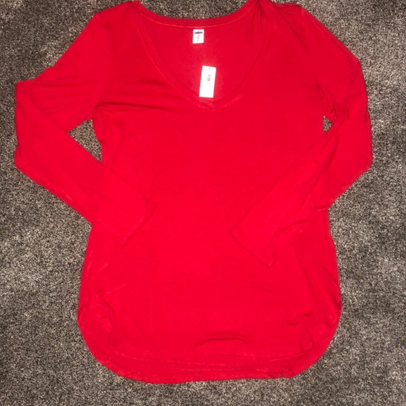 Nwt Old Navy Luxe Vneck Red Shirt Small 